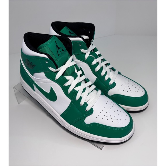 Nike Mens White Green Air Jordan 1 Mid DA8426-301 Basketball Men\'s  Sz US 11 main image 13